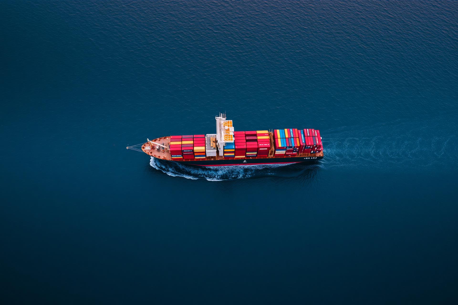 Container ship at sea